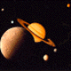 Image of Jupiter and several of its satellites