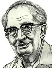 artist's drawing of Rabinow's face