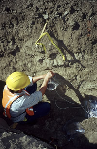 Thermocouple psychrometer installation for evaluating an evapotranspiration landfill cover at Fort Carson, Colorado