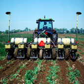 tractor plowing field