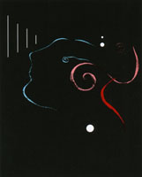 Conference artwork depicting an abstract human face receiving a signal.