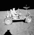 Astronaut Scott on the rover
