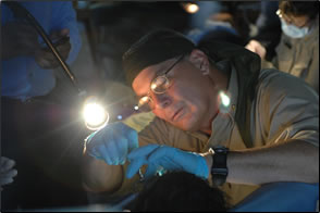 CDR Steve Johnson:  CDR Steve Johnson, a dentist in the Health Resources and Services Administration, is serving on the USNS Comfort in Belize.