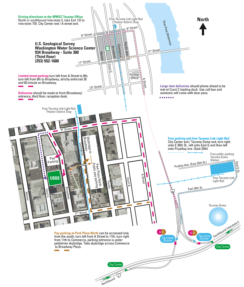 Map of directions to science center