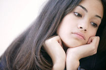 Photo of sad teen girl