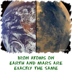 Iron atoms of the Earth and Mars are the same
