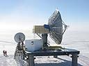 South Pole Marisat-GOES Terminal (SPMGT) and GOES backup antenna.