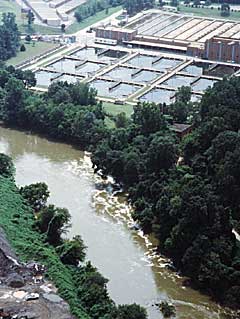 Photograph of a wastewater treatment facility near Atlanta, Georgia.