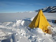 Tent in snow.