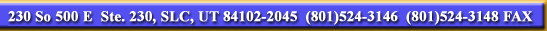 Address for Utah Reclamation Mitigation Conservation Commission, 230 South 500 East, Suite 230, Salt Lake City, Utah 84102-2045, (801)524-3146, Fax (801)524-3148