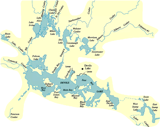 Click to view an aerial photograph from the Devils Lake Basin.