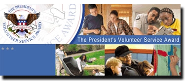 thumbnail version of Presidential Service Awards logo depicting Federal employees helping others