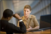 Officer providing mental health services.