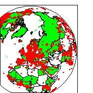 Map of region with dots depicting locations of GLOBE Schools