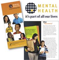 Cover and page from "Mental Health: It's Part of All Our Lives" - click to view brochure