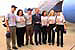 President George W. Bush met a group of University of Pittsburgh volunteers who are working to prepare low-income pre-school students for school through the Jumpstart Program upon arrival in Pittsburgh. Caroline Chupka of Harrison; John Ashcroft of Lititz; Michael Benton of Somerset; Julie Hartline and Amanda Priebe, both of Pittsburgh; and Jessica Friedrichs, the AmeriCorps VISTA volunteer who trained the students for their service with Jumpstart, met President Bush when he arrived at Pittsburgh International Airport.