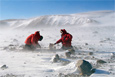 John Goodge and a colleague collecting specimens