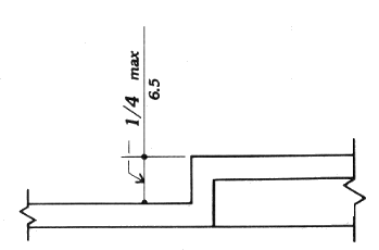 Cross section showing a maximum 1/4 inch vertical change in level.