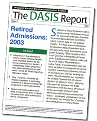 cover of DASIS Report, Retired Admissions: 2003 - click to view report