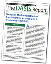 cover of The DASIS Report, Trends in Methamphetamine/Amphetamine Admissions to Treatment: 1993-2003