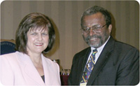 photo of Dr. Nancy K. Young, of the SAMHSA-funded National Center on Substance Abuse and Child Welfare, and Dr. H. Westley Clark, Director of SAMHSA's Center for Substance Abuse Treatment