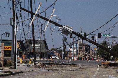 photo of New Orleans, Louisiana on September 8, 2005 ten days after hurricane Katrina, there are still areas that have not been addressed by clean up crews