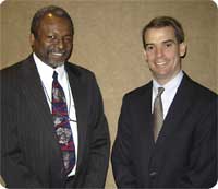 photo of SAMHSA Administrator Dr. Terry L. Cline (right) and CSAT's Director Dr. H. Westley Clark (left)