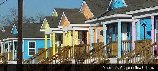 photo of houses in Musician's Village in New Orleans, LA - click to view