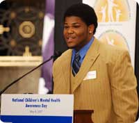 photo of Marvin Alexander speaking at National Children's Mental Health Awareness Day