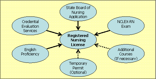 Radial Diagram-Registered Nursing Re-Licensing Process