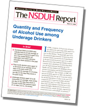 cover of Quantity and Frequency of Alcohol Use among Underage Drinkers - click to view report