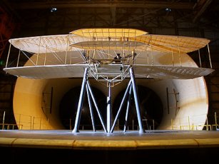 Wright flyer in wind tunnel