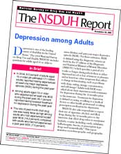 cover of NSDUH Report, Depression among Adults - click to view report