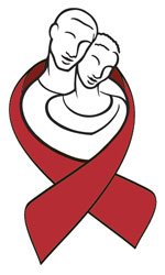 Illustration: A man and woman wrapped in a red ribbon