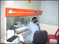 Photo: Technician working in lab.