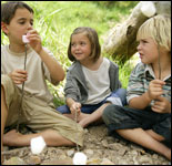 Photo: Children roasting marshmallows