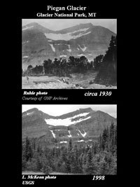 Piegan Glacier  1930 -1998