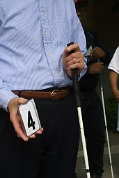 Closeup photo of bus id card