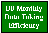 D0 Run II Monthly Data Taking Efficiency