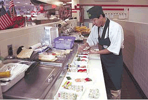 Supermarket sushi counter