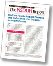 cover of The NSDUH Report: Serious Psychological Distress and Substance Use Disorder among Veterans - click to view