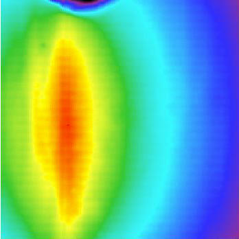 Scanning thermal microscopy image of integral resistor