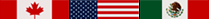 Canadian, American and Mexican flags