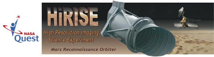 Banner that includes NASA Quest and the HiRISE instruments over a Martian landscape