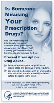 flyer - Is Someone Misusing Your Prescription Drugs?