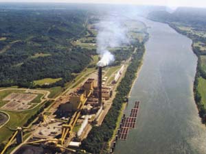 Ghent Power Plant, in Ghent, Ky., taken aboard a NOAA hurricane hunter aircraft in 1999.