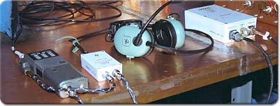 IMAGE:  The initial amateur radio station equipment being tested.