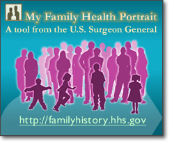 My Family Health Portrait banner. Click to visit the website