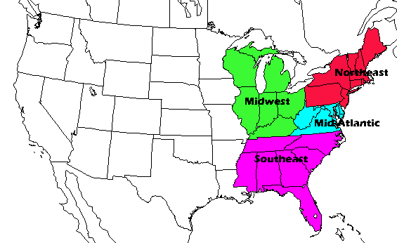 Image Map of United States