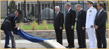 Photo of unveiling of first memorial unit. Click for hi-res.